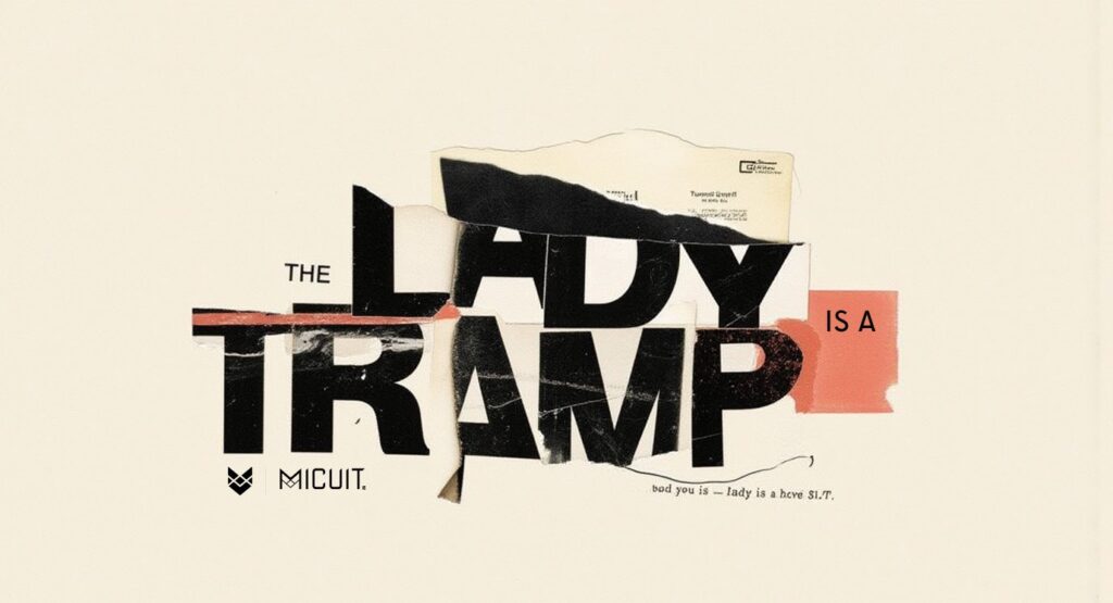 Lady is a tramp: collage tipográfico